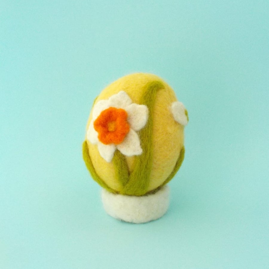 Felt daffodil Easter egg home decor needle-felted 3D narcissus flowers