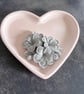 Peach Heart Trinket Dish with Decorative Flower Essential Oil Diffuser