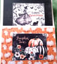 Set of Two Cards - Halloween Card - Pumpkin Card - Witch on Broom Card
