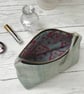 Hand Printed Linen Zipped Cosmetic Bag - Image 4