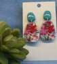 Handmade Floral Polymer Clay Earrings - Image 3