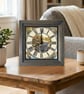 Vintage Style Canal Narrowboat Scene Square Wooden Wall Clock - Handmade 8x8" 