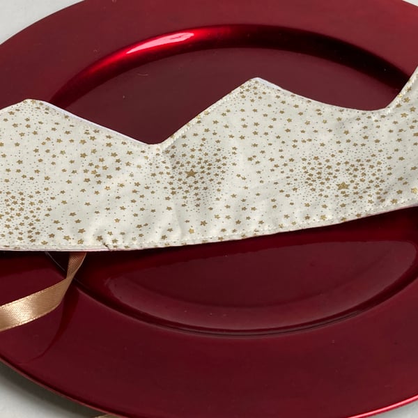 Pick and Mix Christmas Party Crowns. Reusable and waste free. Cream with stars