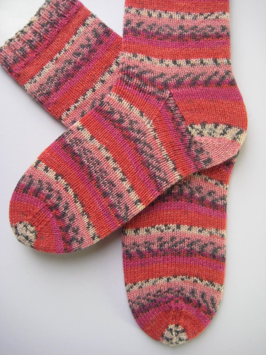 hand knit womens wool socks UK 5-7