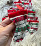 Christmas Stocking decoration - Red & Green. Handwoven in Wales - Image 2