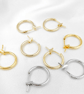 (EK05)  10 pcs, 14mm Gold Plated Earrings Hoop Findings 