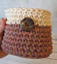 Crochet container, plant pot cover, new home gift, desk tidy, recycled - Image 4