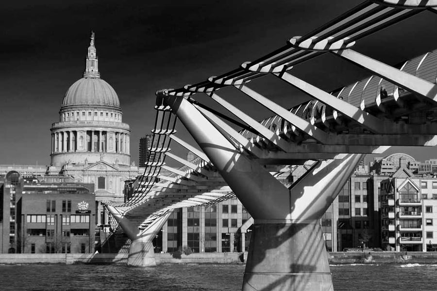 St Paul's Cathedral London Millennium Bridge Photograph Print