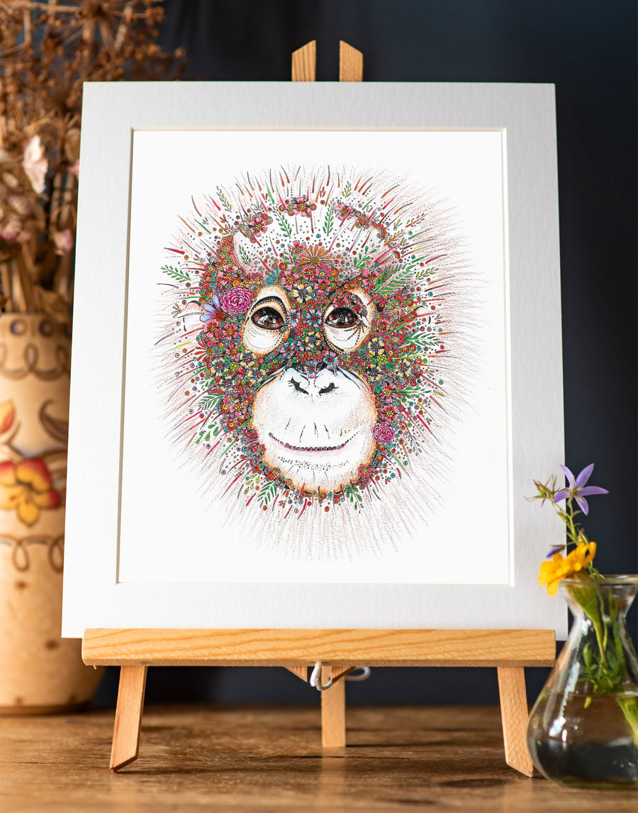 Baby Orangutan a4 Print 