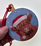 Highland Cow in Hat - Christmas Tree Ornament - Image 1