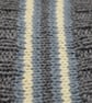 Hand Knitted Toddler Headband Grey Blue and Cream Cashmere Merino 12–36 Months - Image 5
