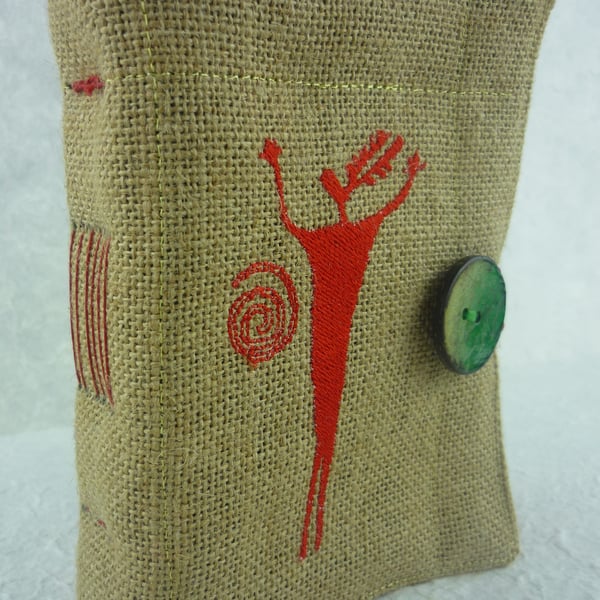 Primitive Hallo Embroidered Fabric Journal