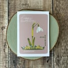 Snowdrop Birthday Card: January Birth Flower, Winter Nature