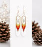 Native American Style Beaded Earrings. Rainbow Colours with Gold-Filled Wires - Image 2