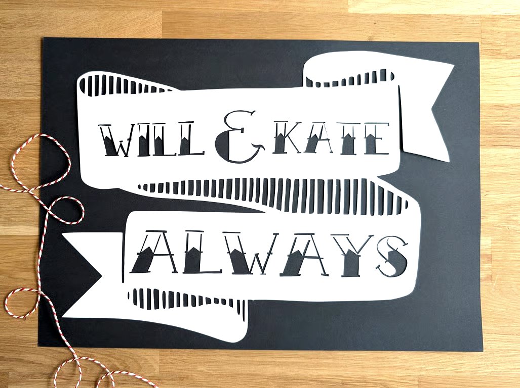 Large Bespoke Custom Personalised Handmade Banner Name Papercut