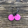 Pink enamel drop earrings. Sterling Silver upgrade available. 