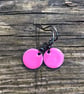 Pink enamel drop earrings. Sterling Silver upgrade available. 