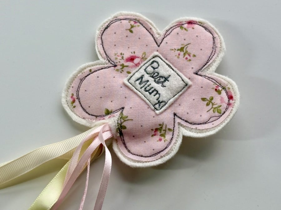 'Best Mum' Fabric Flower