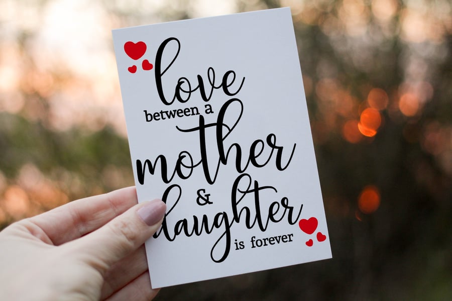 Love Between A Mother & Daughter Card, Daughter Birthday Card, Mum Birthday Card