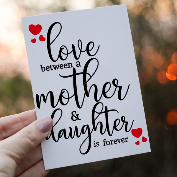 Love Between A Mother & Daughter Card, Daughter Birthday Card, Mum Birthday Card