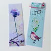 Bookmarks Set of Two, Printed Handfinished, Floral Collage Design 