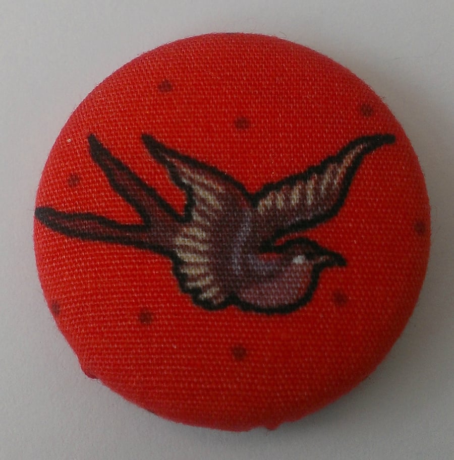 SALE Retro Birdy Fabric Badge