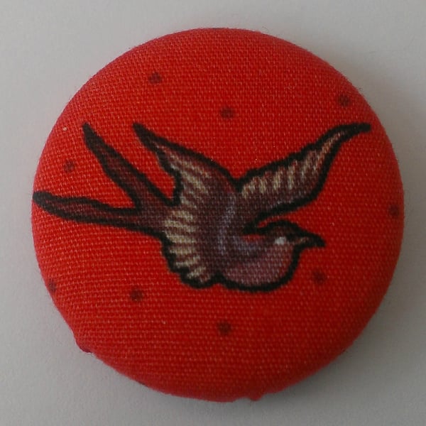SALE Retro Birdy Fabric Badge