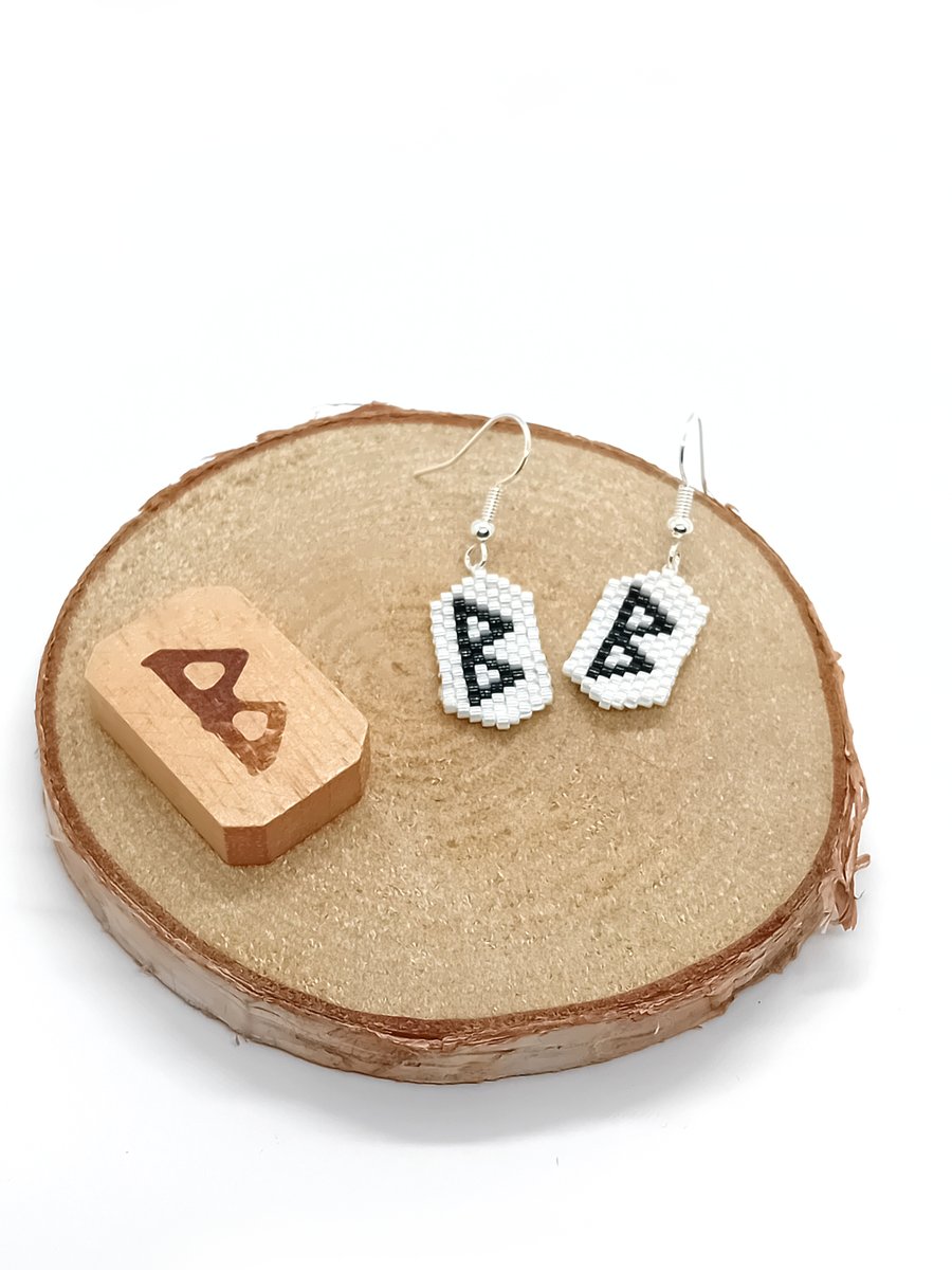 Berkana viking rune beaded earrings