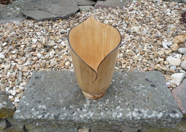 WOODEN FLOWER VASE