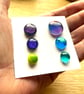 Six fused glass cabachons for jewellery making