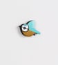 Blue tit wall decoration, miniature flying bird, british birds art, hand painted - Image 4