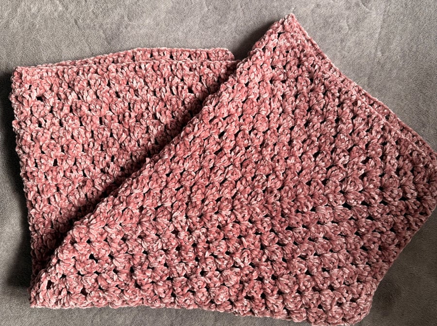 Crochet baby blankets in chenille
