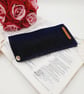 Denim glasses case with purple lining and a chrome popper.   - Image 6