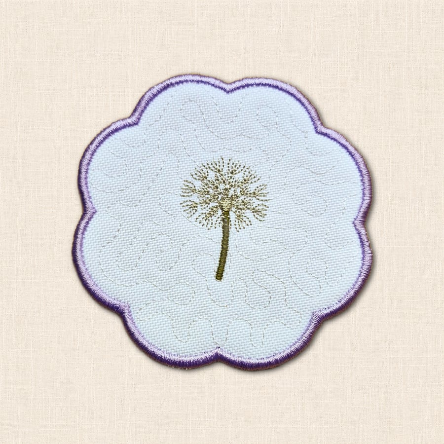 Dandelion Candle Coaster - Botanical Fabric Home Decor