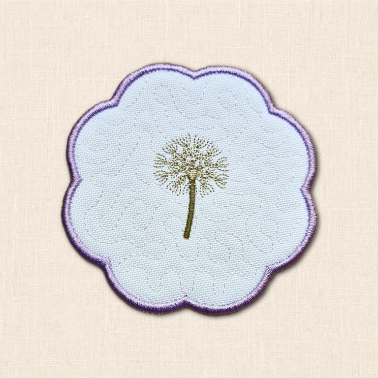 Dandelion Candle Coaster - Botanical Fabric Home Decor