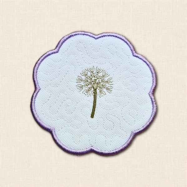 Dandelion Candle Coaster - Botanical Fabric Home Decor