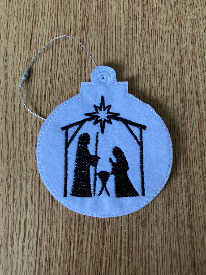 812. Holy Family Christmas tree hanging ornament.