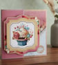 Handmade Birthday Card, Floral Cupcake Card, Luxury Greeting Card, - Image 1