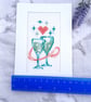 Handmade Cross Stitch Champagne Card — Wedding, Anniversary, Engagement - Image 9