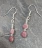 Gemstone necklace and earrings set. Pink rhodochrosite beads and pendant - Image 7