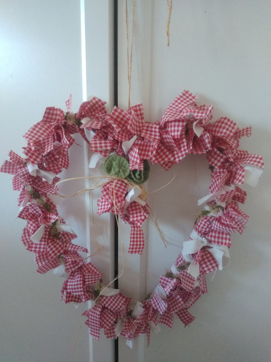 Heart rag wreath