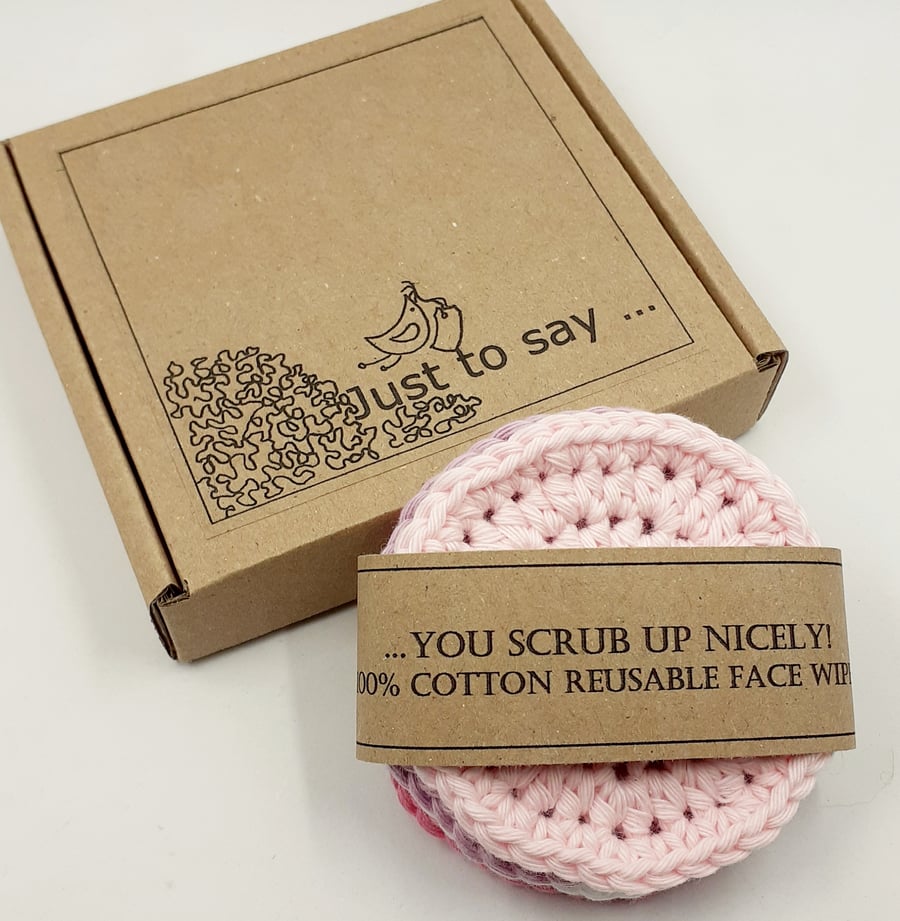 Four Crochet Face Scrubbies -  Candytuft 