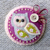 Little Owl Fabric Brooch