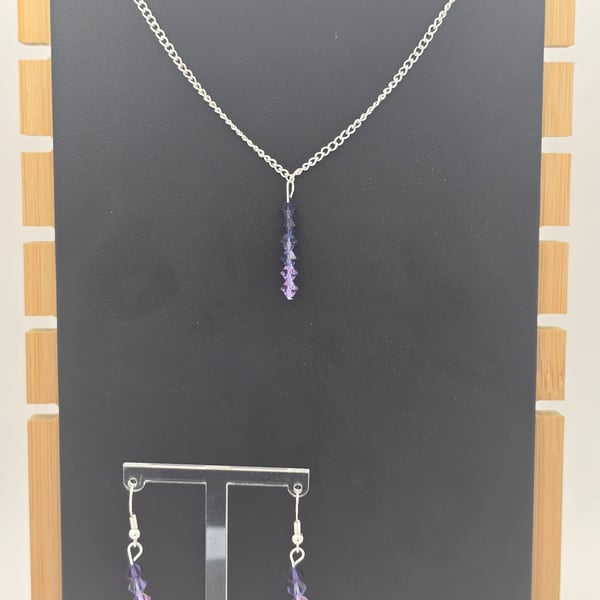 Preciosa Crystal Bracelet jewellery set - Purple ombre