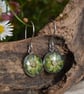 Sycamore Flower Resin Earrings, Green, 304 Stainless Steel, Made in Scotland - Image 8