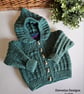 Baby Hand Knitted  Boys Hooded Jacket 0-6 months size