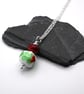 lampwork glass holly leaf pendant necklace - Image 2