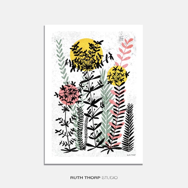 Meadow 2 Illustrated Art Print