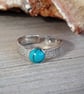 Adjustable Turquoise Ring Sterling Silver size M - P - Image 3