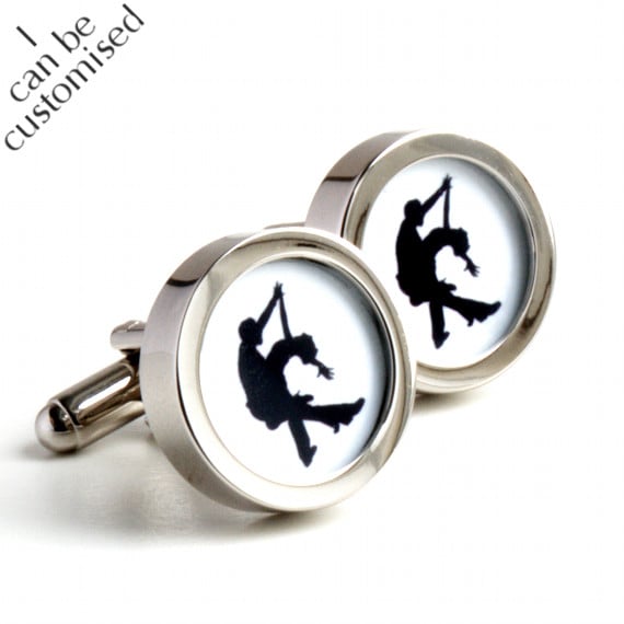 Salsa Cufflinks for Dance Fans in Black and White or  Personalised Colour